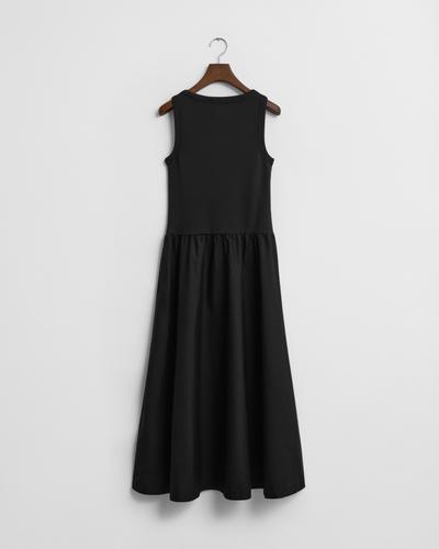 Midikleid aus gewebtem Jersey S - Black