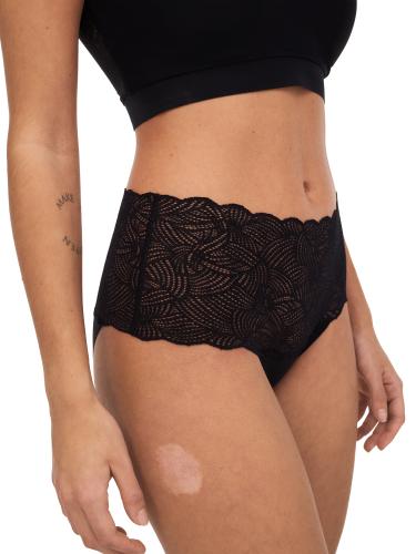SOFTSTRETCH Taillenslip mit Spitze TU - Schwarz