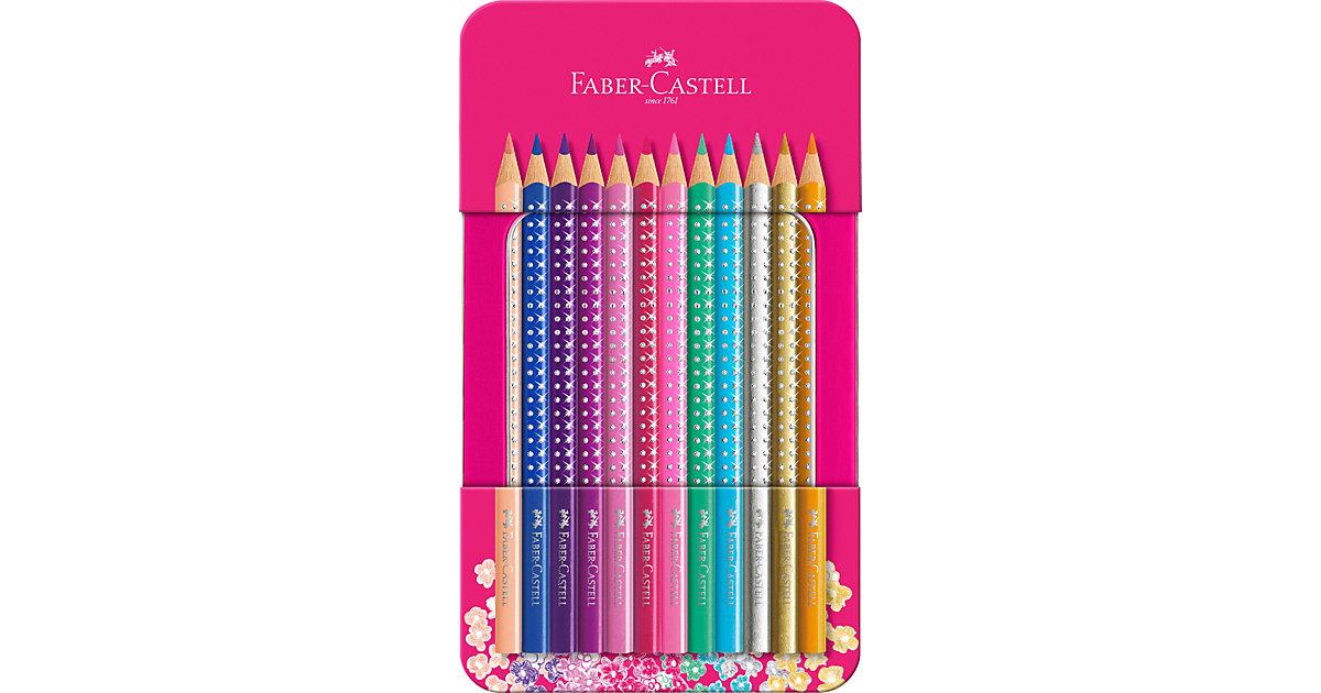Buntstifte Sparkle, 12 Farben, Metalletui rosa