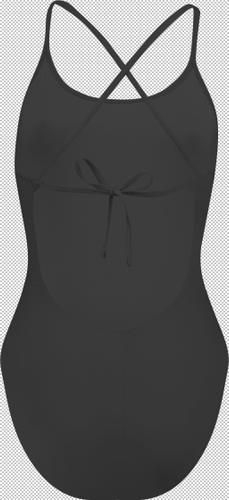 PUMA Damen Badeanzug SWIM WOMEN V-NECK CROSSBACK SW S in Schwarz
