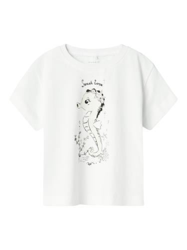 NMFZOSIGNE NREG SS TOP 122/128 Normal geschnitten - Bright White