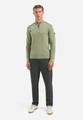 Pullover Half Zip Plated Structure Knit M Regular Fit - Light Moss