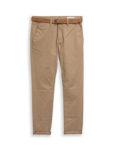 Slim Fit Chino Hose mit Gürtel 34/34 Slim Fit - Honey Camel Beige