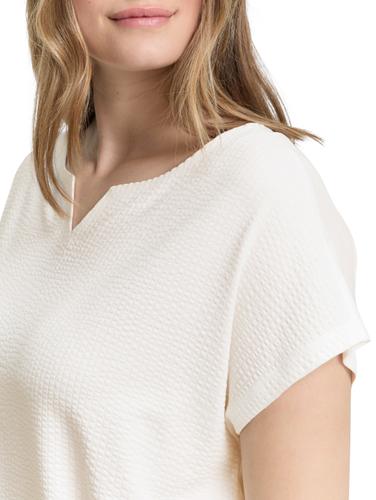 Plus Size - T-Shirt im Material-Mix 46 Regular Fit - Whisper White