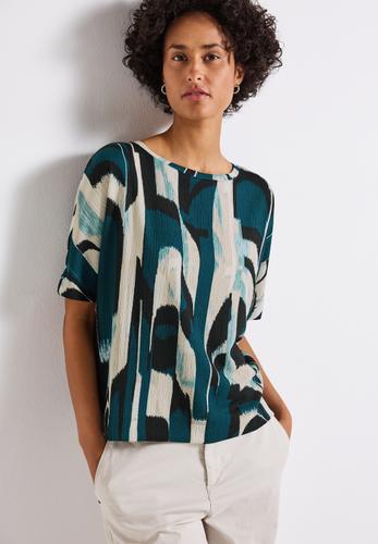 Gemustertes Crinkle Shirt 38 - Tide Blue