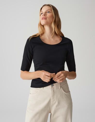 OPUS Kurzarmshirt »Daily F« im Basic-Look - Schwarz / 42