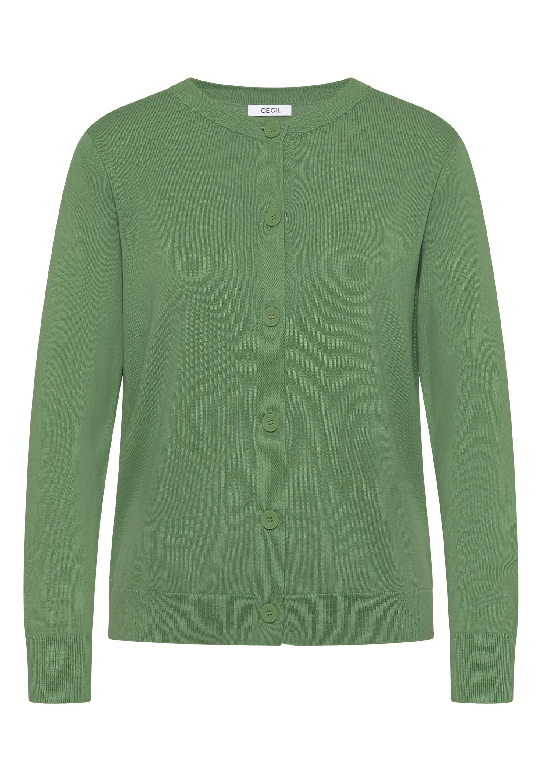 Strickjacke mit Knopfleiste L - Fennel Green