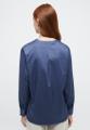 Satin Shirt Bluse Satingewebe Langarm Blau 40/Langarm
