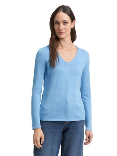 Pullover mit V-Ausschnitt XL Regular Fit - Sea Blue Melange