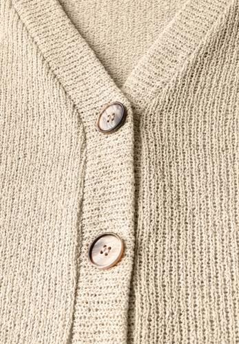 Glitzernde Strick-Look Jacke Beige 42