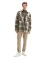 Flanell Karo-Jacke mit Brusttaschen XXL Regular Fit - Grey Beige Melange Big Check