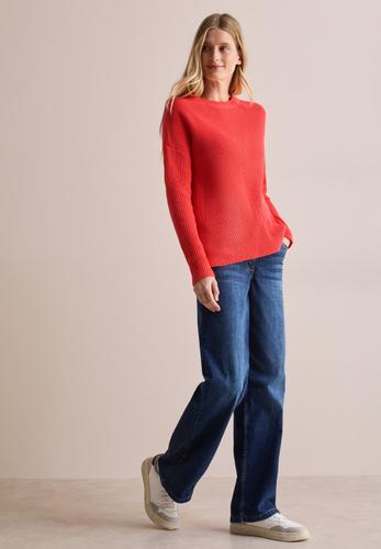 Strukturpullover M - Juicy Orange