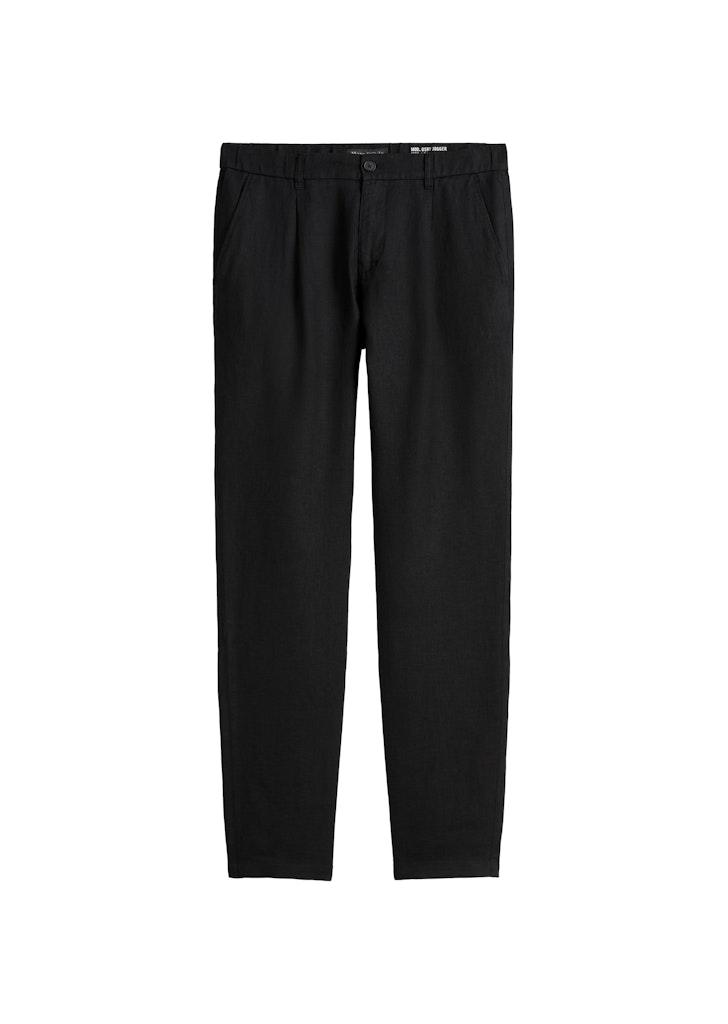 Leinenhose Model Osby jogger pleats 34 34 Tapered Fit - Black