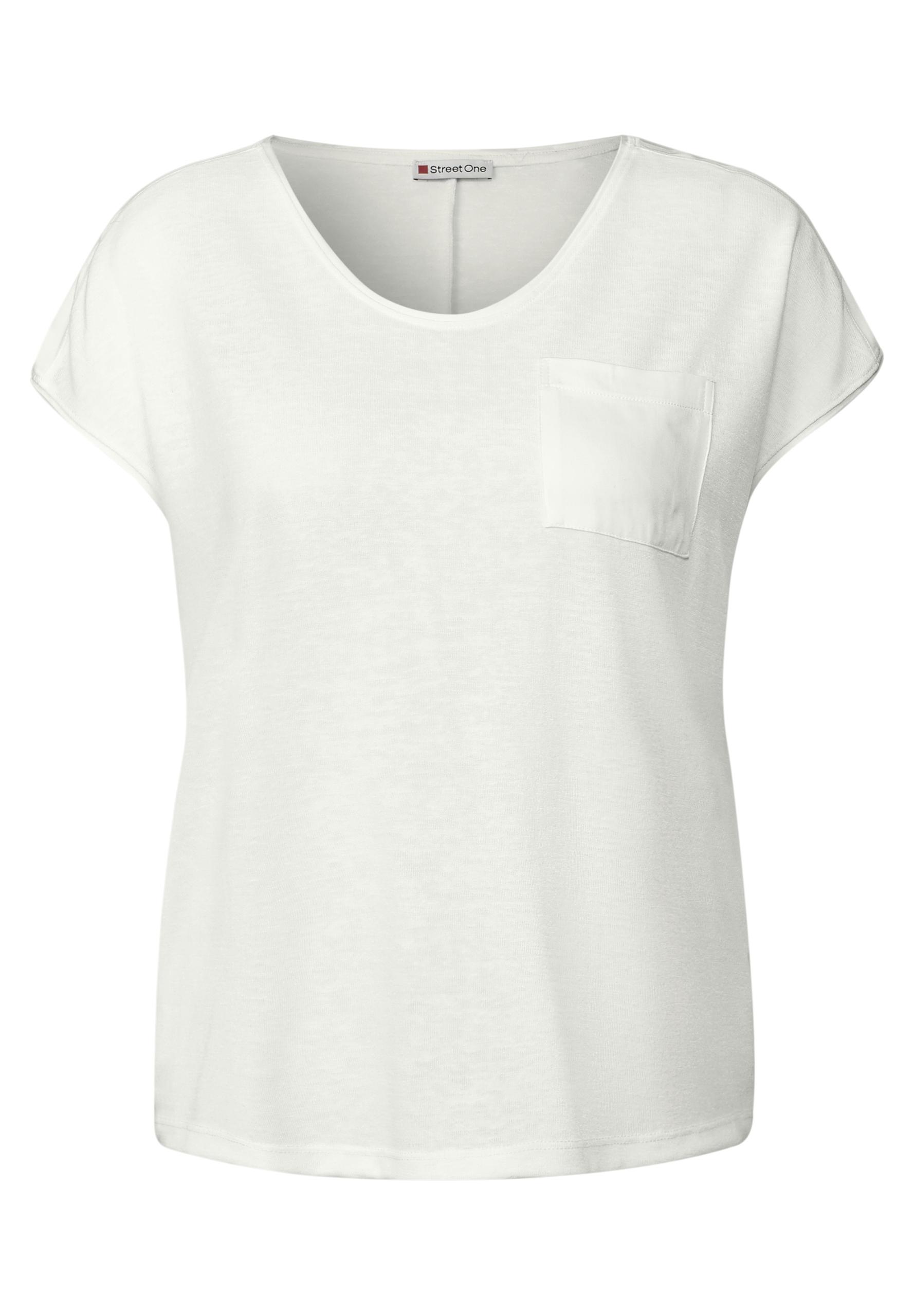 Leinen-Look T-Shirt 36 - Off White