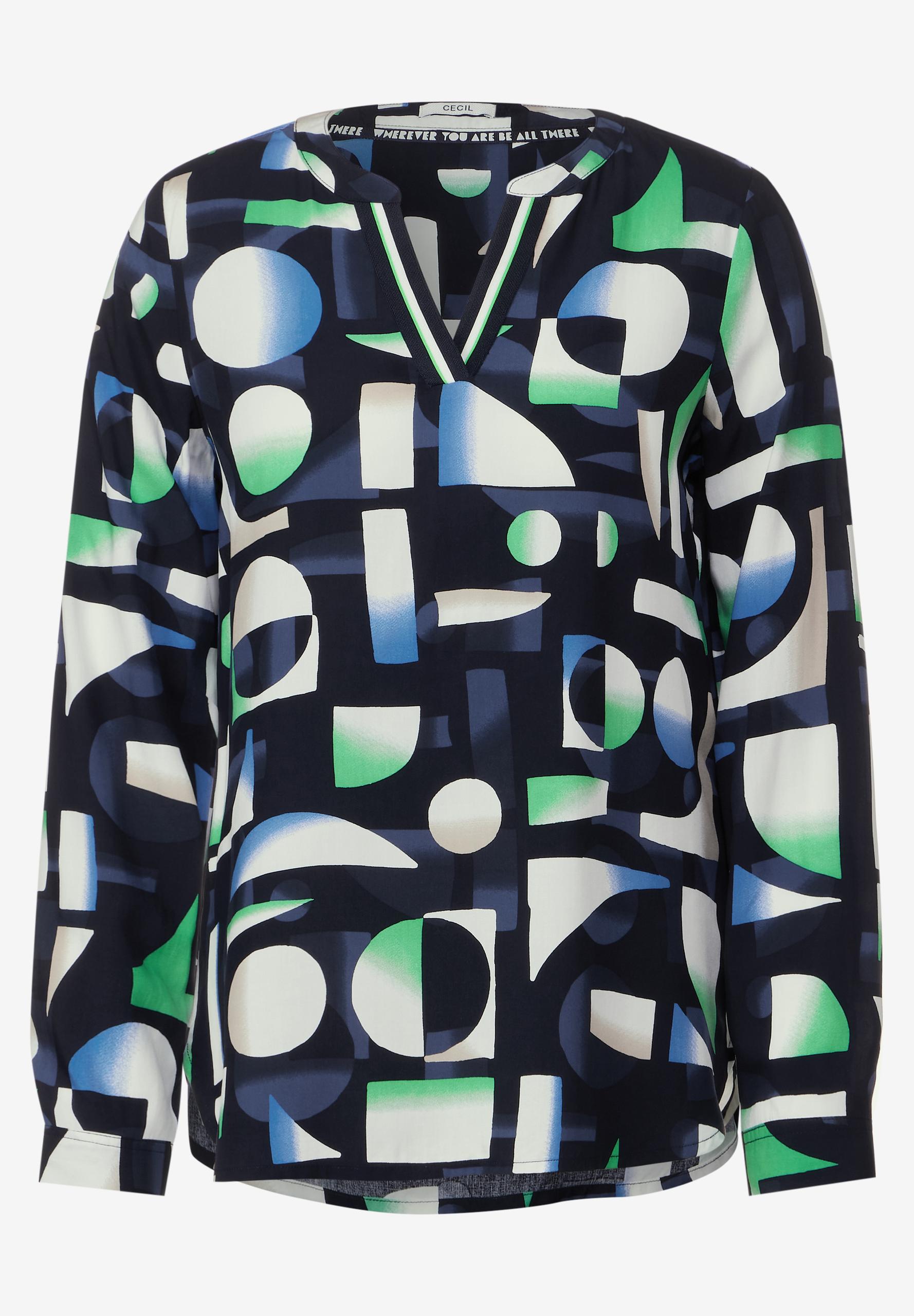 Print Viskosebluse S - Universal Blue