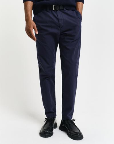 Regular Fit Canvas Chinohose mit schmal zulaufendem Bein Blau 36/32