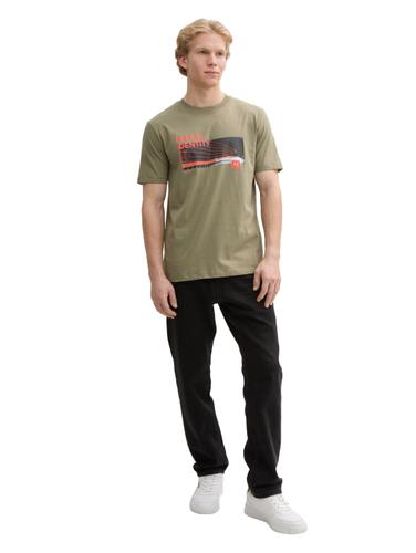 T-Shirt mit Foto-Print M Regular Fit - Tree Moss Green