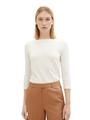Basic Longsleeve mit 3/4-Arm aus Baumwolle L Regular Fit - Whisper White