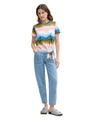 T-Shirt mit Knoten-Detail M Regular Fit - Watercolor Print