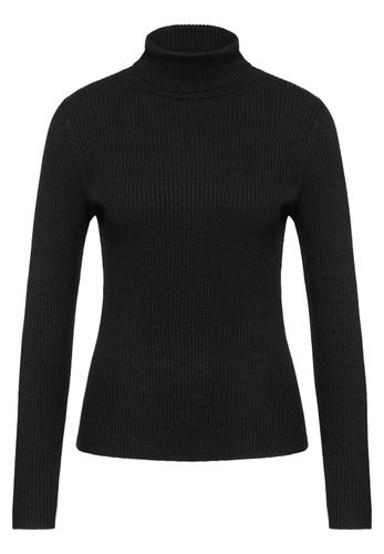 Basic Rollkragen-Pullover 38 - Black