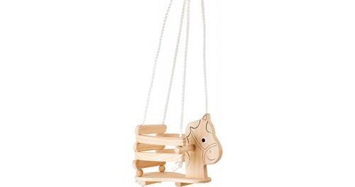 Kinderschaukel aus Holz Pferd holzfarben