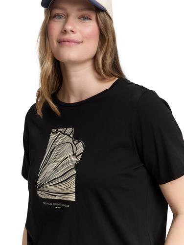 Plus Size - T-Shirt mit Print 48 Regular Fit - Black