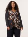 Ausgestelltes Langarmshirt mit Leo-Print 50 A-Linie | Ausgestellt - Black Gemustert