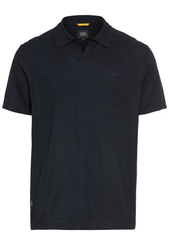 Strick-Poloshirt aus Baumwoll-Leinen-Mix M Regular Fit - Dark Navy