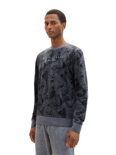 Sweatshirt mit Allover-Print XXXL Regular Fit - Navy Tonal Big Leaf Design
