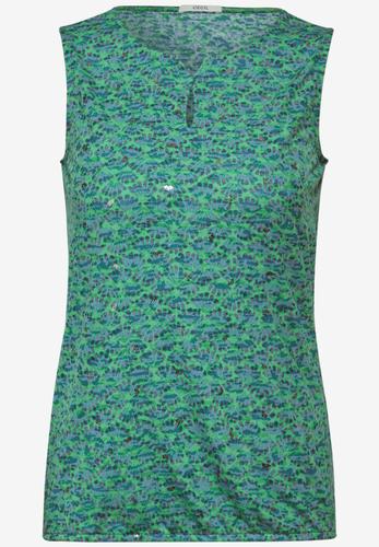 Burn-Out Print Top S - Fresh Apple Green