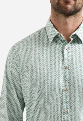 Shirt Stretch Allover Printed L Regular Fit - Seablue