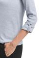 Langarmshirt mit Bio-Baumwolle M Regular Fit - Offwhite Navy Small Stripe