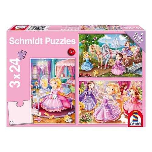 Schmidt Spiele Puzzle »Puzzleposter Märchenhafte Prinzessin 3x24 Teile«, 72 Puzzleteile