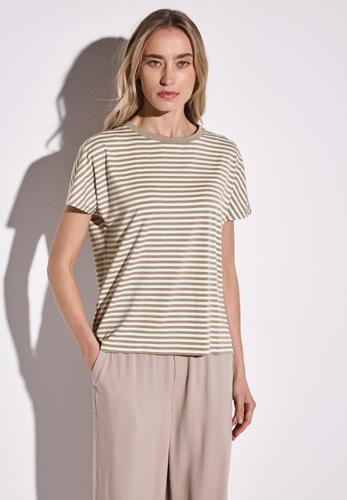 Gestreiftes T-Shirt Beige 38