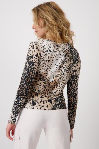 Shirt mit Leomuster 36 - Creamy Beige Gemustert