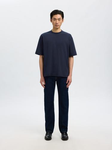 SLHLOOSEOSCAR SS O-NECK TEE NOOS XL Locker geschnitten - Sky Captain
