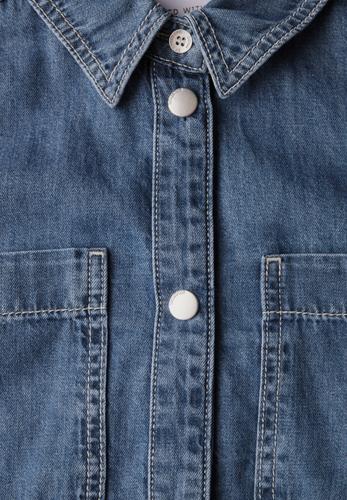 Kurzes Jeanshemd 36 - Medium Blue Clean