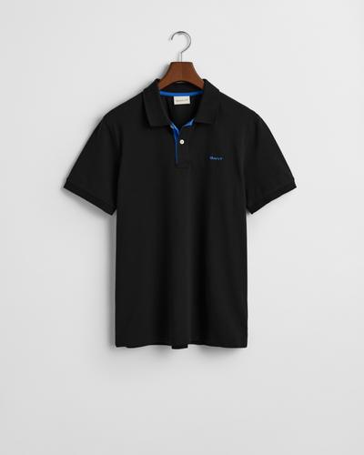 Kontrast Piqué Poloshirt XL - Black