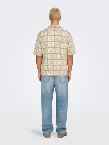 ONSBART RLX 5 SS SHIRT KNIT NOOS L Locker geschnitten - Silver Lining