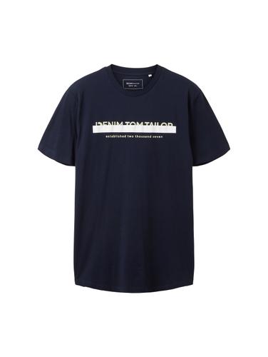 T-Shirt mit Logo Print L Regular Fit - Sky Captain Blue