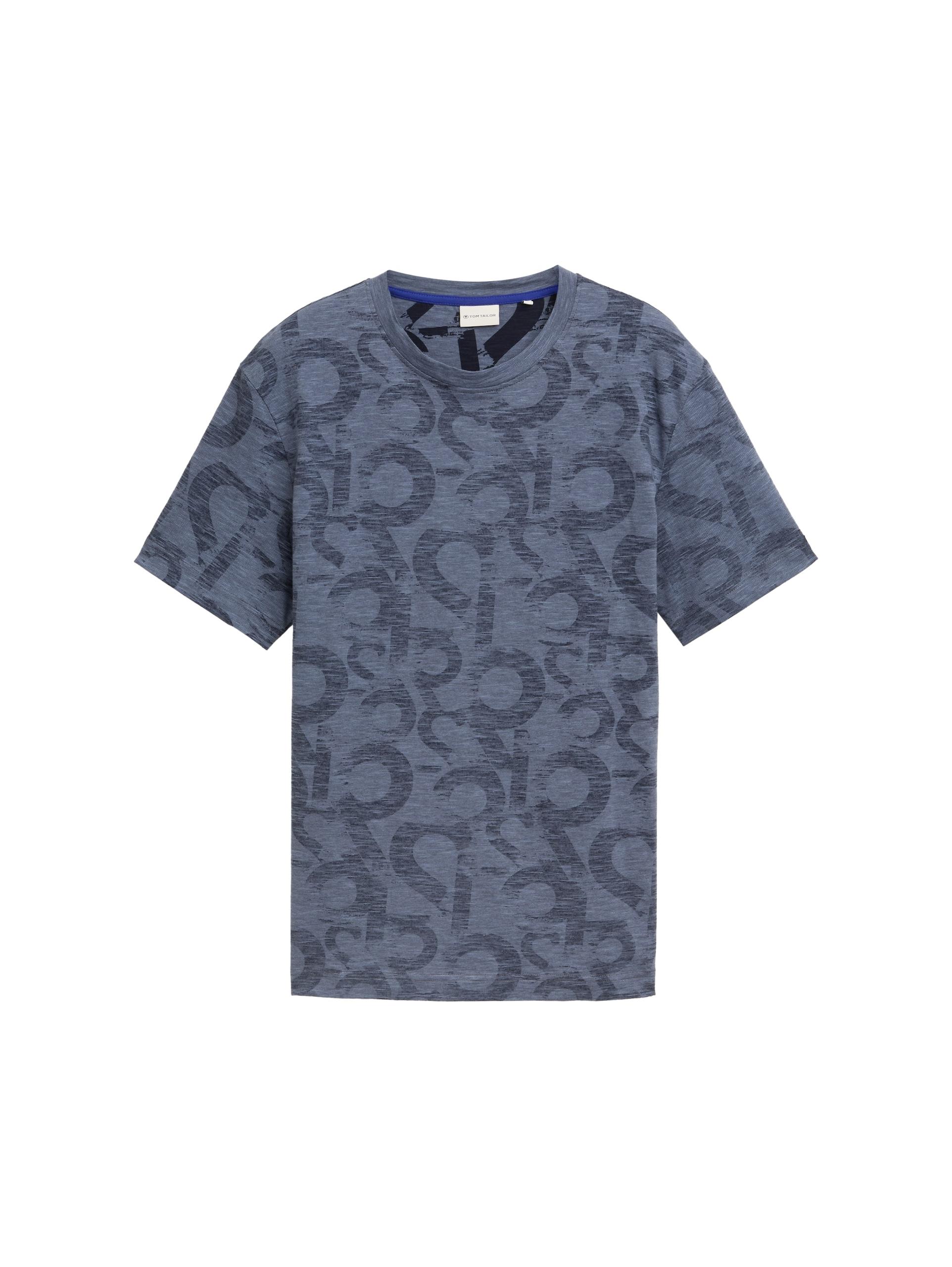 T-Shirt mit Allover-Print XL Regular Fit - Navy Blue Number Design