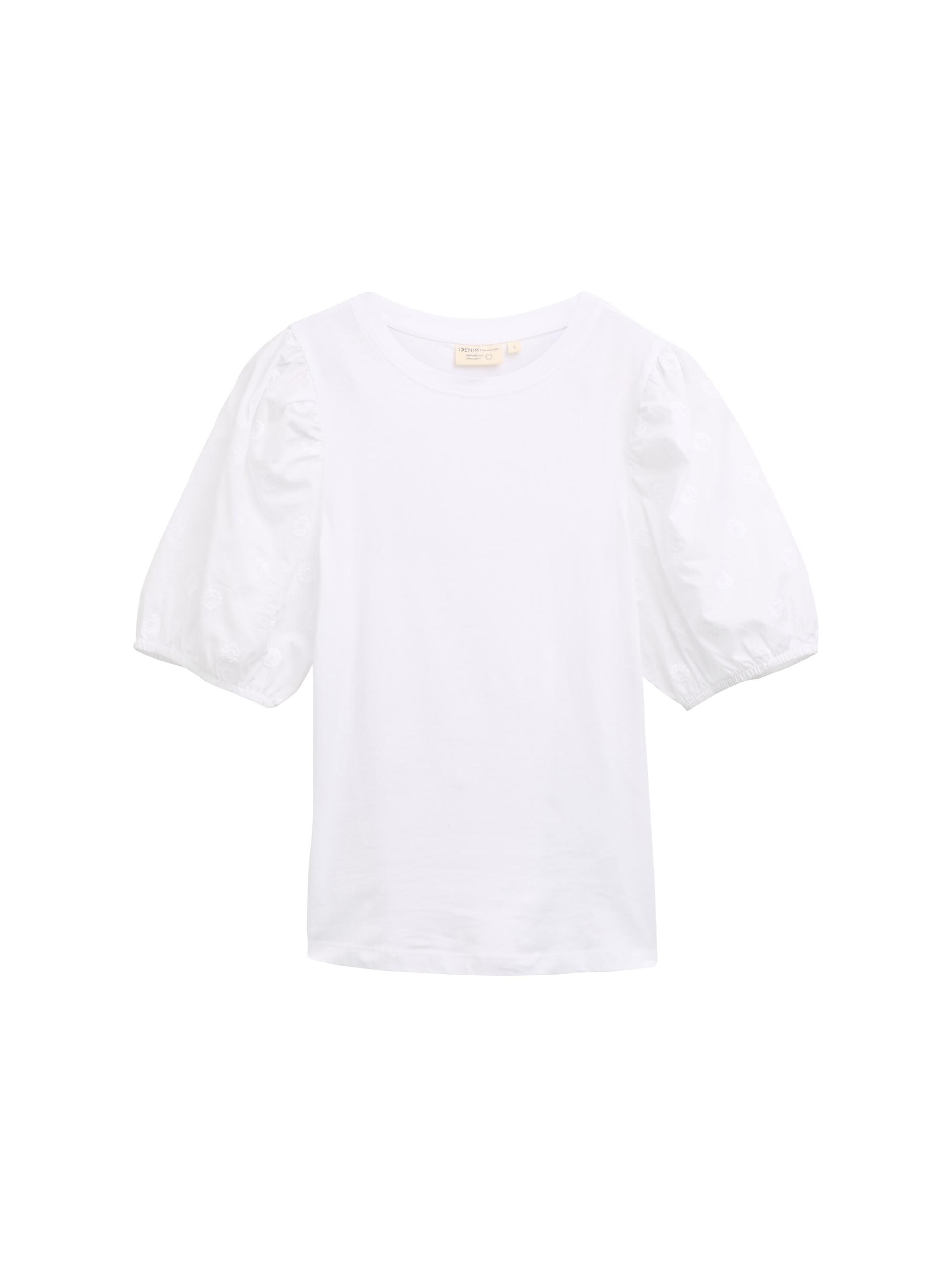T-Shirt mit Puffärmeln XL Regular Fit - White