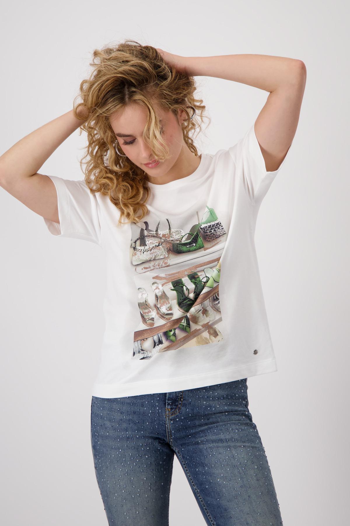 T-Shirt mit Schuh- und Taschenprint 34 - Off-white