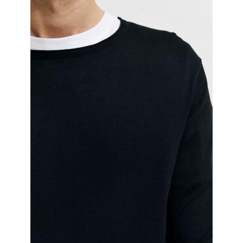 SLHROME LS KNIT CREW NECK NOOS L Normal geschnitten - Black