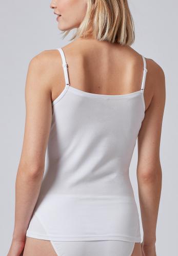 Skiny Damen Spaghettishirt Cotton Essentials Weiß 44