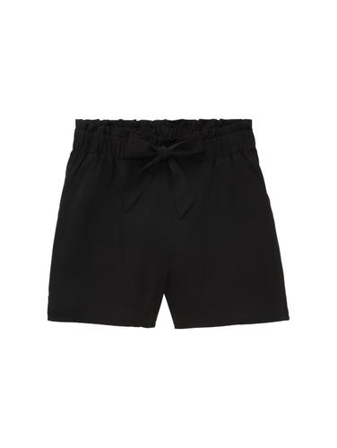Paperbag-Shorts mit TENCEL™ Lyocell XS Relaxed Fit - Deep Black
