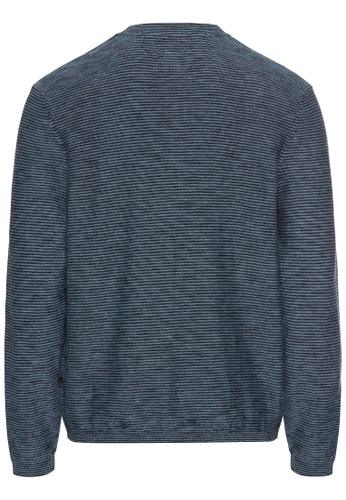 Henley Langarmshirt aus einem Baumwollmix Blau XXL