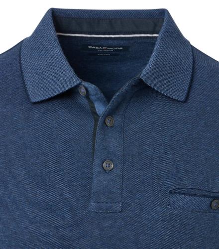Polo-Shirt Langarm gestreift XXL - Blau