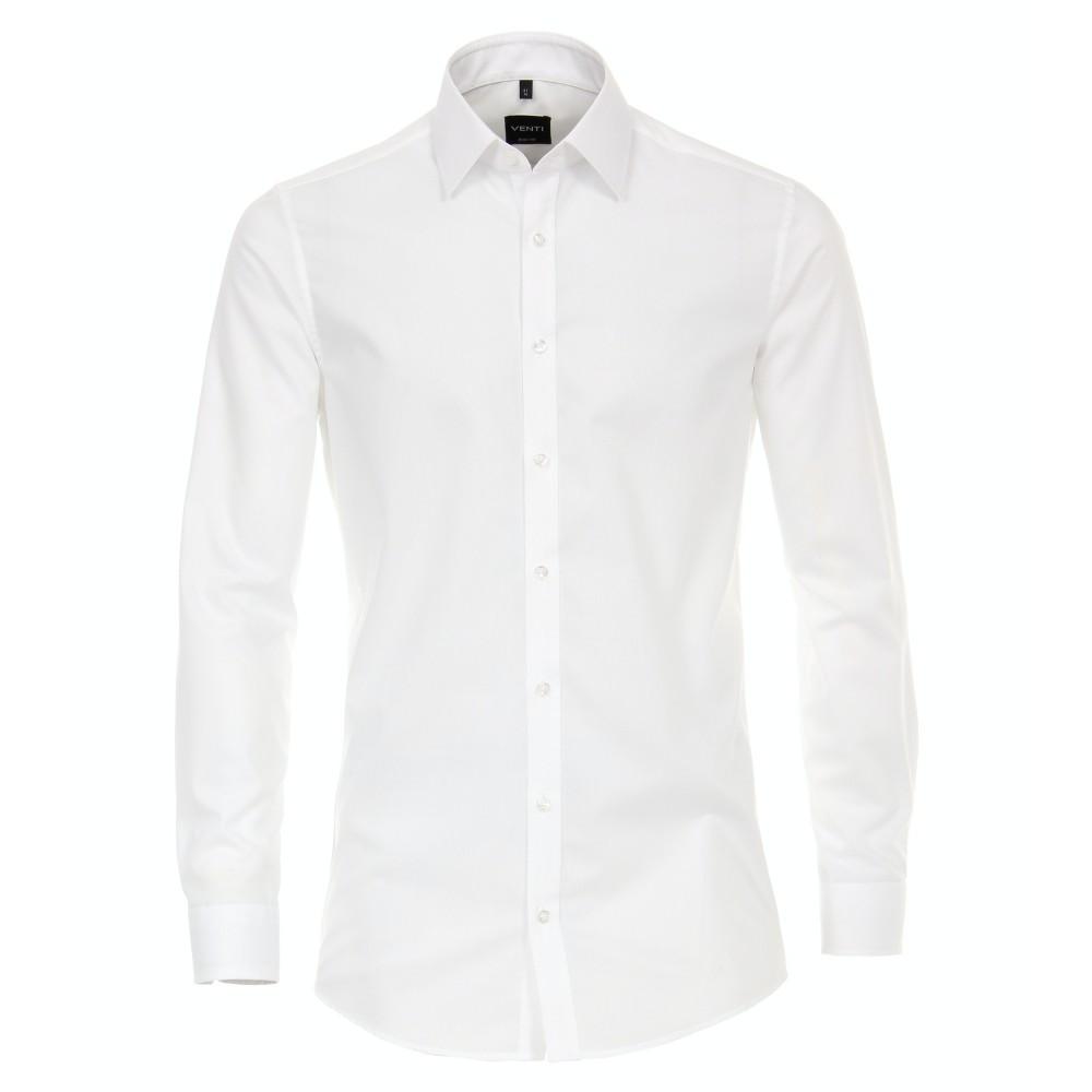 Popeline Hemd uni 001420 44 Body Fit - Weiss
