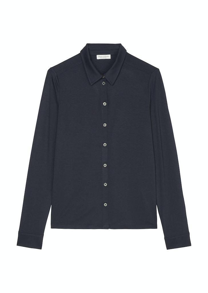 Jersey-Bluse regular Blau XS